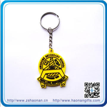 Logotipo amarelo feito sob encomenda do PVC com o Keyring para presentes